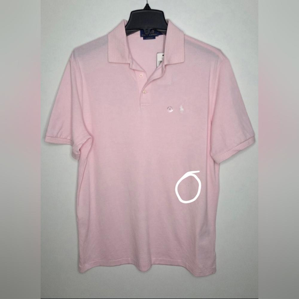 Polo Ralph Lauren Men’s Pink Short Sleeve Polo Shirt Classic Fit Logo Defect M